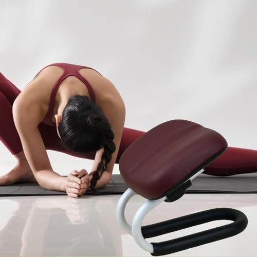 Colaxi Meditation Stool for Adults, Meditation Bench Kneeling Stool, Ergonomic Portable Chair with Anti Slip Cover, Adjustable Prayer Bench Seat for Home Studio Praying Yoga, Style B Deep Red - color: Style B Deep Red