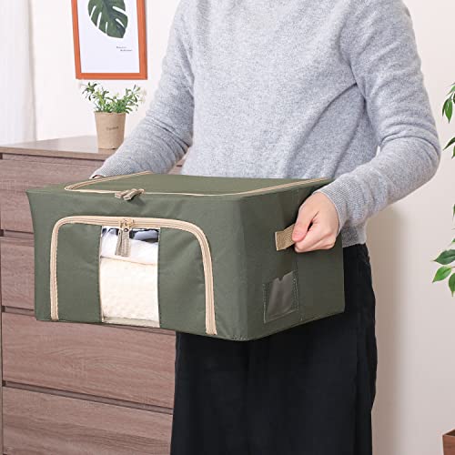 Fuji Boeki 63512 Storage Box, Width 15.4 x Depth 11.4 x Height 7.9 inches (39 x 29 x 20 cm), Green, 5.6 gal (22 L), with Small Window, Stackable - color: Green, size: 22L