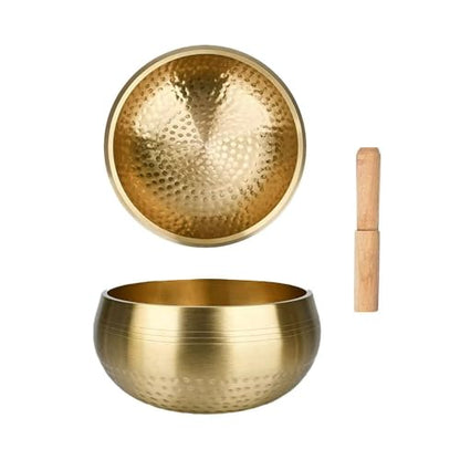 Tibetan Handmade Brass Singing Bowl, Yoga Meditation Bowl for Sound Healing Stress Relief 1pc(12cm) - size: 12cm