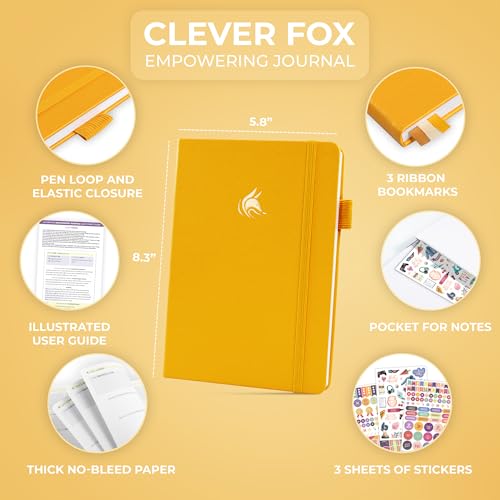 Clever Fox Empowering Journal for Teen Girls – Guided Self-Love Diary with Prompts – Gratitude & Manifestation Notebook, Teenage Gifts (Amber Yellow) - color: Amber Yellow