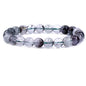 Keleny Gem Semi Precious Gemstones 8mm Natural Quartzite Stone Round Beads Crystal Stretch Bracelet 7 Inch Unisex - color: Green Phantom Crystal