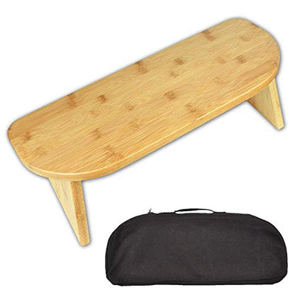 Portable Meditation Bench Foldable Kneeling Chair, Meditation Seat Meditation Stool Yoga Stool from Bamboo with Travel Bag