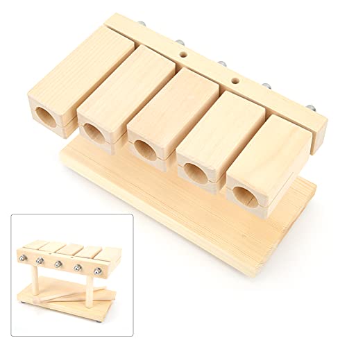 Kuuleyn Solid Wood Rhythm Block with Mallet, Musical Percussion Instrument, Wood Percussion Block 5 Tones Rhythm Maple Blocks with Hammer for National Opera Music