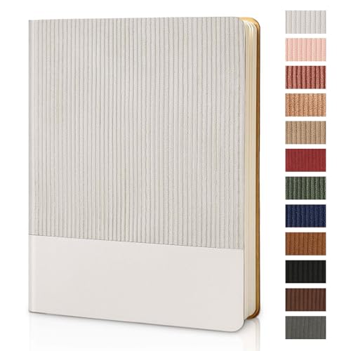 Lined Journal Notebook for Work College Ruled Note Book 7.2"x9.6" B5 PU Leather Daily Journaling 160 Pages for Women Men Writing Home School Supplies Business (Grey) - color: 06-Grey-1pack, style: B5 Lined 160pages