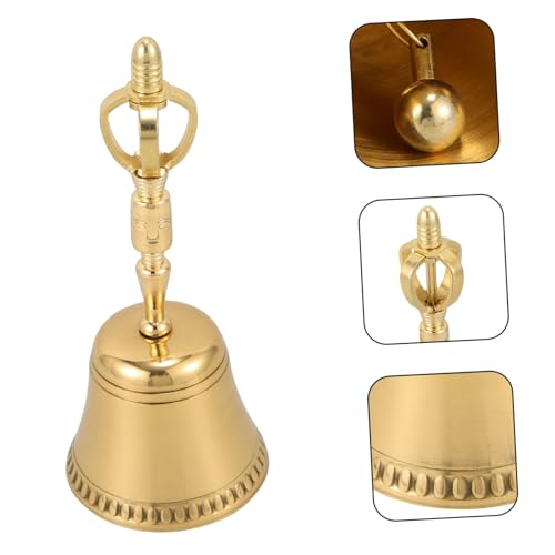 SUPVOX Hand Bell Elegant Copper Buddhism Instrument for Meditation and Home Four-sided Design Inspires and Tranquility for Buddhist Spaces and Spiritual Practices