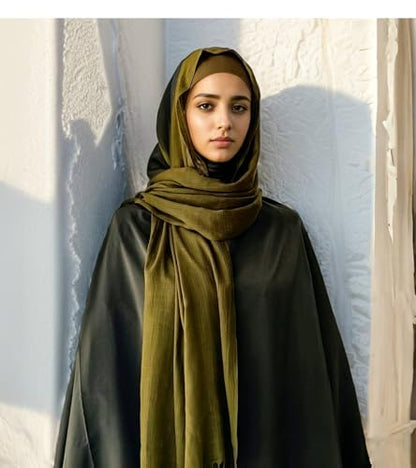 Women's Cotton Scarves Lady Light Soft Fashion Solid Scarf Wrap Shawl - color: Shallow Snow Sprout