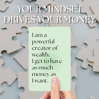 Money Affirmation Cards – 50 Daily Positive Affirmations for Wealth, Prosperity & Financial Success – Educational Money & Business Mindset Card Deck – Money Flash Cards (3.42" x 2.24")