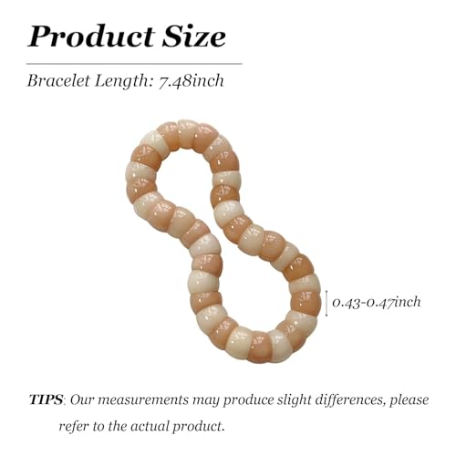 Roe Dolph Bodhi Bead Fidget Anxiety Bracelet for Women Men Chunky Stretch Beaded Mindful Jewelry Daily Reminder Gift for Mom Wife Friend - color: B3:brown