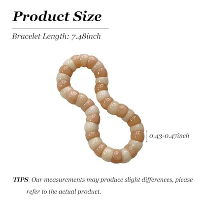 Roe Dolph Bodhi Bead Fidget Anxiety Bracelet for Women Men Chunky Stretch Beaded Mindful Jewelry Daily Reminder Gift for Mom Wife Friend - color: B3:brown