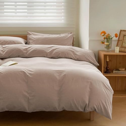 100% Washed Cotton Weighted Blanket Cover, Linen Feel Duvet Cover for Weighted Blanket 40"x60", Plain Simple Cotton Heavy Blanket Duvet Cover (Beige, 40"x60") - color: Beige (No Blanket), size: 40"x60"