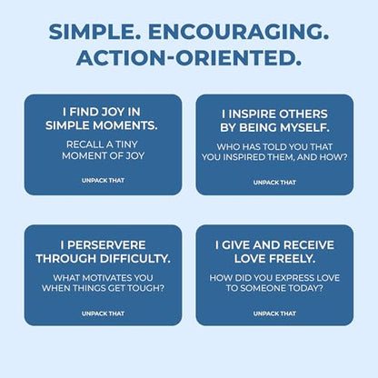 UNPACK THAT Affirmations Deck – 100 Positive Message Cards for Mindfulness & Self-Care | Uplifting Gift for Women, Friends & Family