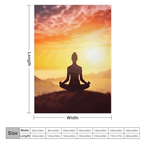 Yoga Meditation Soft Throw Blanket for Couch Lightweight Flannel Blanket for Sofa Couch Throw Bed Warm Cozy Decorative Blankets Fall Winter Decor 30"x40" - size: 30"x40"