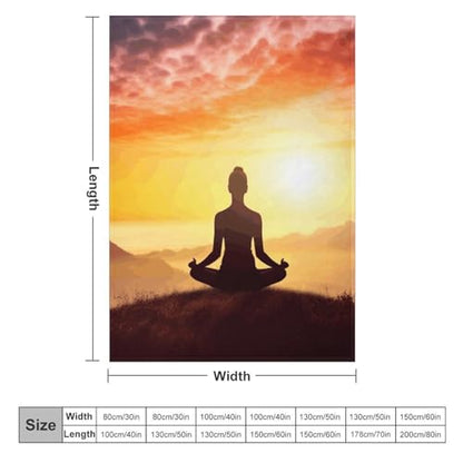 Yoga Meditation Soft Throw Blanket for Couch Lightweight Flannel Blanket for Sofa Couch Throw Bed Warm Cozy Decorative Blankets Fall Winter Decor 30"x40" - size: 30"x40"