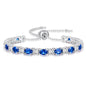 Sterling Silver Birthstone Bracelets for Women White Gold Tennis Bracelets Adjustable Chain 6-9 Inchs Jewelry Hypoallergenic Anniversary Birthday Gifts for Women Mom Wife Her - color: 09-Sapphire
