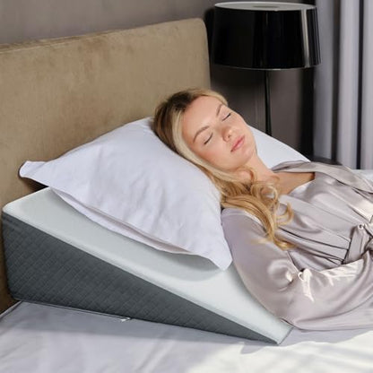 Kolbs Bed Wedge Pillow for Sleep Apnea, FSA Eligible Acid Reflux, and Back Pain Relief, with Chic Jacquard Cover - Headboard Wedges for Sleeping (Standard Width 7.5" Height) - size: Standard Width 7.5" Height