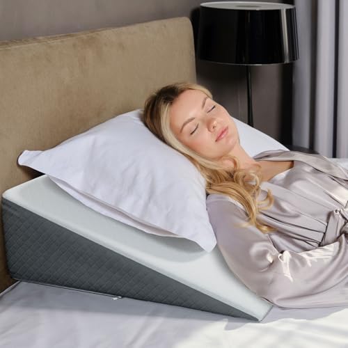 Kolbs Bed Wedge Pillow for Sleep Apnea, FSA Eligible Acid Reflux, and Back Pain Relief, with Chic Jacquard Cover - Headboard Wedges for Sleeping (Standard Width 7.5" Height) - size: Standard Width 7.5" Height