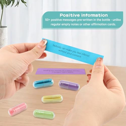 50 Positive Messages in a Bottle,Positive Affirmations Card,Self Care Kit Mediation,Stress Relief Gifts for Women Men Birthday Unique,Back To School Gift For Teachers