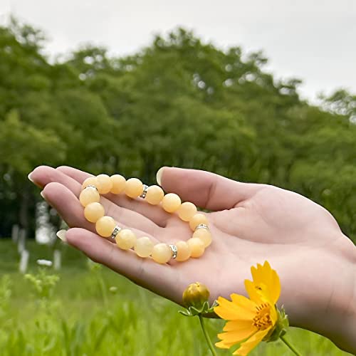 Healing Bracelet For Women Anxiety Crystal Bracelet Chakra Beaded Bracelets Rose Quartz Crystals And Healing Stones Yoga Bead Bracelet Calming Stretch Bracelet Stress Relief Gifts For Women - color: Yellow-Jade