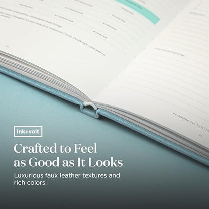 Ink+Volt Daily Gratitude Journal for Women & Men, Original Design with Inspirational Quotes, Grateful Journal for Happiness, Mindfulness, Affirmations & Reflection - 6x8.5 in, Sky Blue - color: Sky Blue