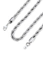 Bandmax Solid 1.5mm/2mm/3mm/6mm Rope Chains for Men Women 14K Gold Plated/Black Plated Stainless Steel Twist Chain 16-30 Inches, with Gift Box - color: 10 6MM Steel