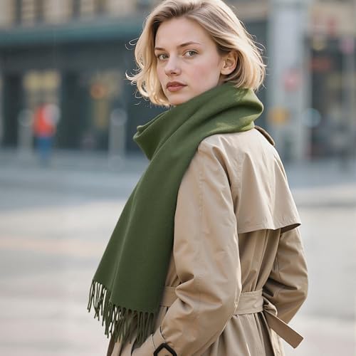 Winter Scarf for Women Pashmina Shawls and Wraps for Evening Dresses Wedding Party Bridesmaid Warm Long Scarves Shawl - color: Green