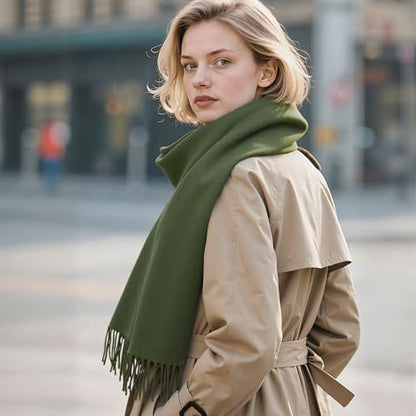 Winter Scarf for Women Pashmina Shawls and Wraps for Evening Dresses Wedding Party Bridesmaid Warm Long Scarves Shawl - color: Green
