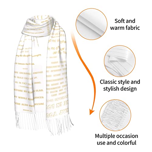 Presents for Women,White Religious Christian Jesus Loves Me Bible Verse Fringe Pashmina Shawl Wrap for Bridal Wedding Party - color: White Gold Inspirational