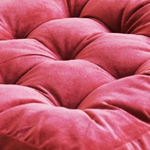 2-Pack of Square Meditation Pillow,Large Floor Pillows Cushions for Adults,Solid Thick Tufted Seat Cushion Square Floor Cushions for Balcony Bedroom Tatami(2pcs, Red1)