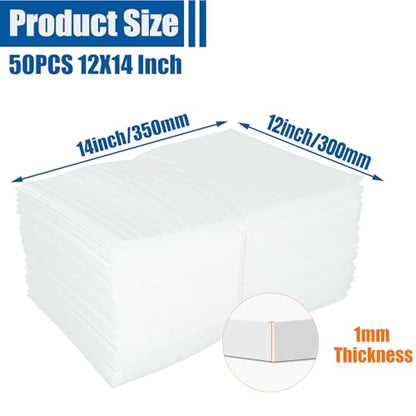 50PCS Cushion Foam Pouches, 12" X 14" Foam Wrap Bag, Foam Pouch for Packing, Moving,Storage and Shipping, Cushioning Moving Supplies for Extra Protecting Fragile Items - size: 12"X 14" 50PCS