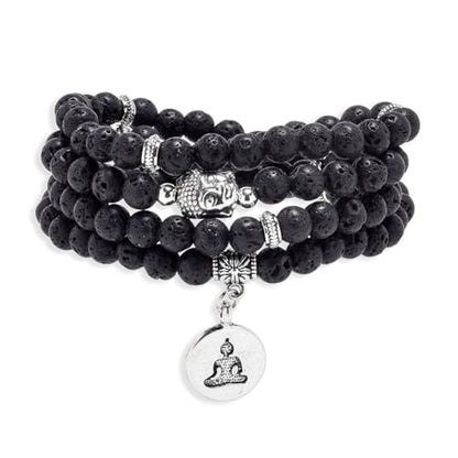 108 Mala Beads Bracelet/Necklace with Buddha Charm – Meditation Beads, Yoga Jewelry, Prayer Beads, Zen Necklace – Ideal Gift for Spiritual Practice - style: Lava