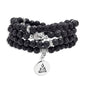 108 Mala Beads Bracelet/Necklace with Buddha Charm – Meditation Beads, Yoga Jewelry, Prayer Beads, Zen Necklace – Ideal Gift for Spiritual Practice - style: Lava