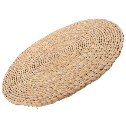 Woven Meditation Floor Cushion Seat Pad, 40x40cm Deep Grass Zabuton Mat for Yoga, Tatami, Zen Sitting, Handmade Floor Pillow for Bedroom and Meditation Practice