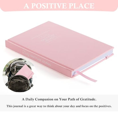 Comkiso Gratitude Journal with 4 Inspirational Stickers: Undated Daily Gratitude Journal for Women and Men - More Happiness, Affirmation, and Mindfulness in A Few Minutes with Prompts & Quotes (Pink) - color: C. Pink