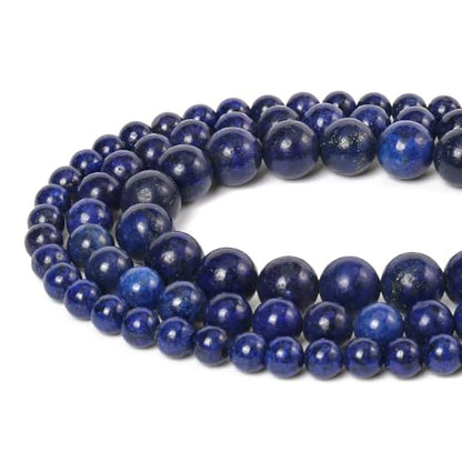 About 45pcs 8mm Stone Beads Lapis Lazuli Beads Crystal Gemstone for Jewelry Making, DIY Bracelet Necklace Blue Beads - color: Lapis Lazuli, size: 8mm