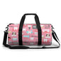 Teeth Dental Seamless Pattern Pink Cylindrical Portable Fitness Bag, Large Capacity Handbag - color: Teeth Dental Seamless Pattern Pink