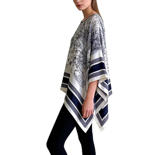 Women's Satin Cover Up Short Poncho Tops Sheer Chiffon Boho Pashmina Shawl Beach Soft Shawl - color: Style4