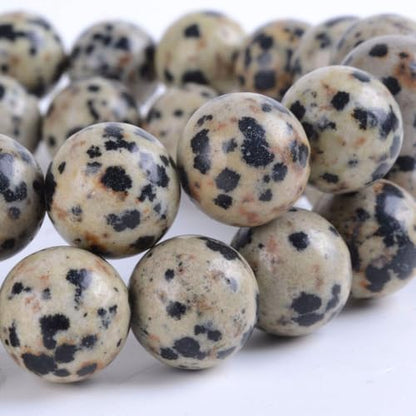 Justinstones Gem Semi Precious Gemstone 10mm Round Beads Stretch Bracelet 7 Inch Unisex - color: Dalmatian Jasper