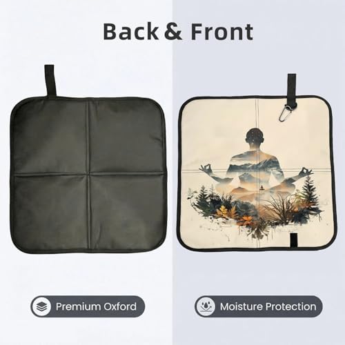 Yoga Meditation (6) Print Folding Seat Pad, Portable Camping Seat Cushion for Outdoor