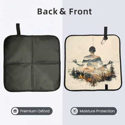 Yoga Meditation (6) Print Folding Seat Pad, Portable Camping Seat Cushion for Outdoor