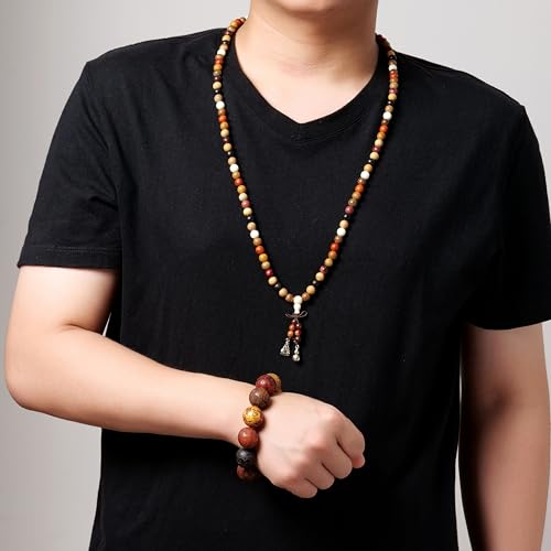 Handcrafted Wooden Bead Bracelet Multi-Color Prayer Bracelet,1pc/pack - style: Dia.15mmX15pcsJingGong