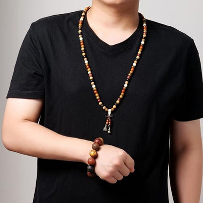 Handcrafted Wooden Bead Bracelet Multi-Color Prayer Bracelet,1pc/pack - style: Dia.15mmX15pcsJingGong