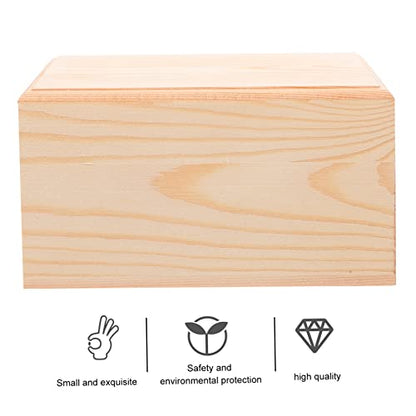 Outanaya Wooden Storage Box with Lid Square Sundries Organizer for Jewelry Gifts and More Premium Pine Material Design for Desktop Use - size: 12.5X12.5X6CM