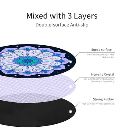 Round Meditation Pilates Yoga Mat Luxury Suede Large Yoga Mat Natural Rubber Non-Slip Base is ery Suitable for Meditation, Stretching, Yoga Environmental Protection, Fitness Exercise, Home and Outdoor. 140CM Diameter - color: Light purple