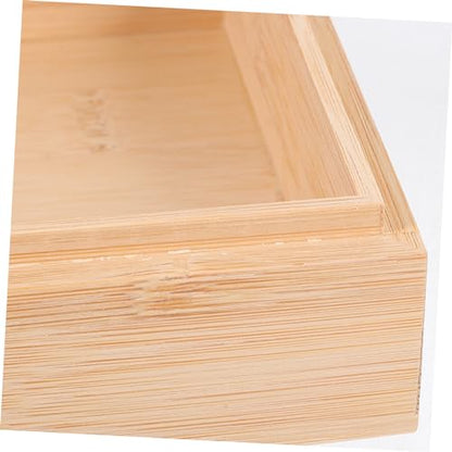 Square Wooden Storage Box Natural Material Modern Desktop Organizer Home Desk Organizer Lids