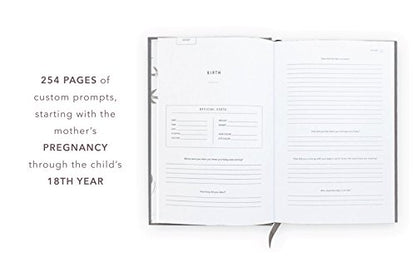 Promptly Journals, A Complete Childhood History: From Pregnancy to 18 Years Old (Navy Blue, Linen) | Baby Book and Pregnancy Journal | Baby Memory Book - color: Navy
