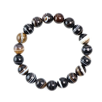 Jan&Dee Natural Semi-Precious Gemstone Crystal Bracelet 10mm