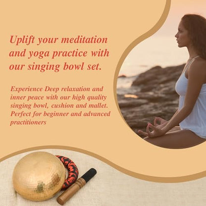 Tibetan Singing Bowl Set-Authentic Cuencos Tibetanos for Sound Healing, Meditation & Chakra Balancing - Includes Cushion, Mallet-Unique Spiritual Gifts for Women and Men (6.3 Inch Bowl) - size: 6.3 Inch Bowl