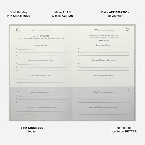 Daily Gratitude Journal for More Mindfulness, Affirmation, Happiness and Productivity - Simple Undated Effective Gratitude Journal for Women & Men