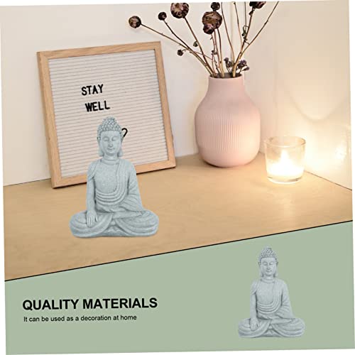 Delicate Sandstone Buddha Figurine Chinese Style Micro Landscape Decor for Home Balcony Zen Garden Ornament Indoor Outdoor Meditation Accessory