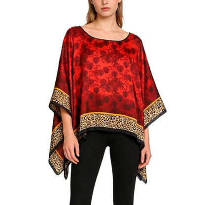Women's Satin Cover Up Short Poncho Tops Sheer Chiffon Boho Pashmina Shawl Beach Soft Shawl - color: Style12